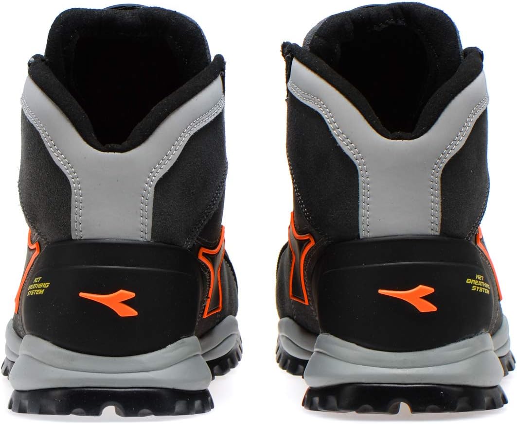 Diadora Glove Net Herren Glove NET MID PRO S3 HRO SRA ESD 35 EU Asphalt Orange Fluo, 35 EU Asphalt O