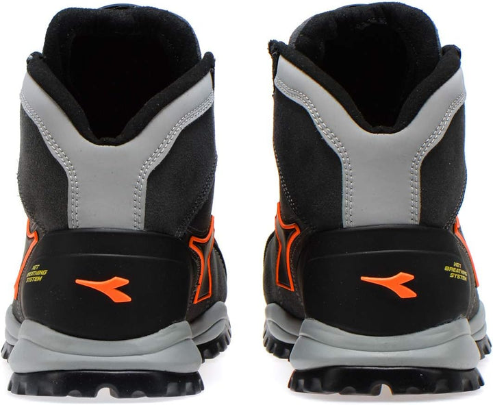 Diadora Glove Net Herren Glove NET MID PRO S3 HRO SRA ESD 35 EU Asphalt Orange Fluo, 35 EU Asphalt O