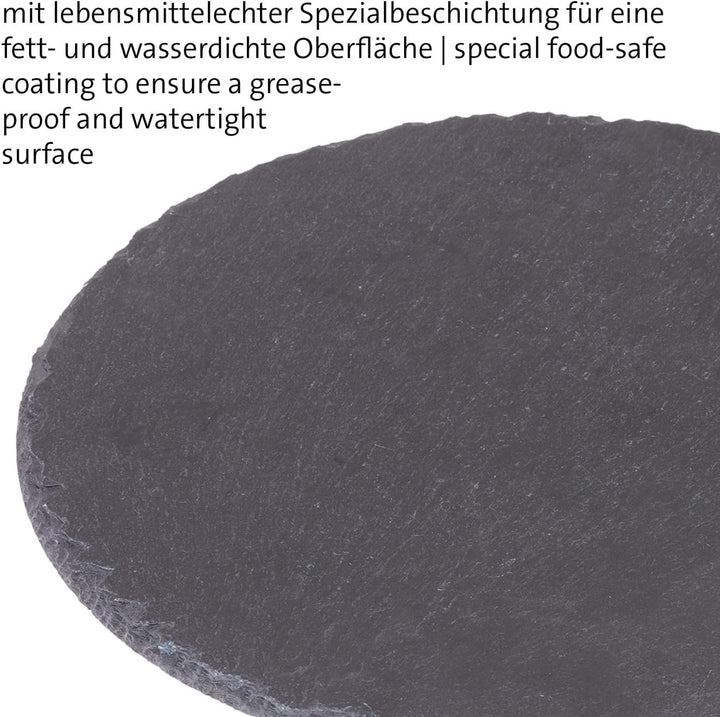 Westmark 2 Naturschiefer-/Servierplatte, rund, mit Kratzschutz, Durchmesser: je 30 cm, Schiefer, Tap