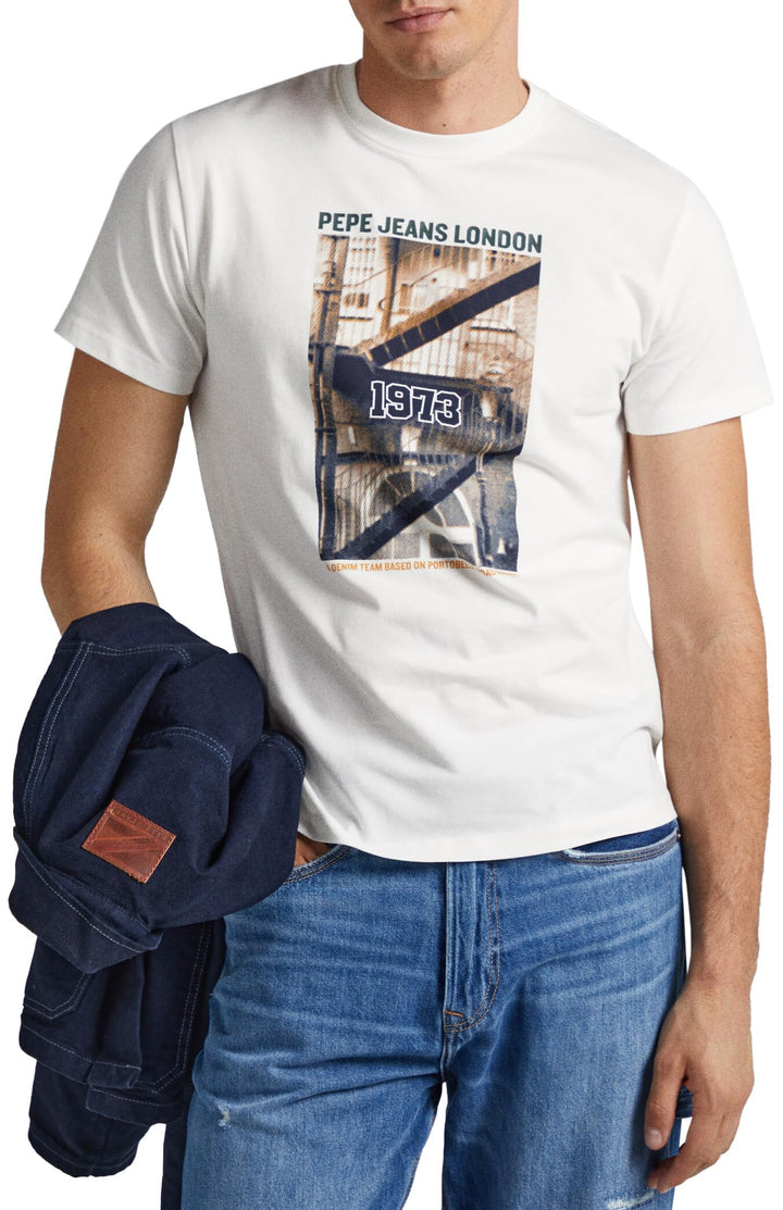 Pepe Jeans Herren Wilbur T-Shirt, XXL White (Off White)