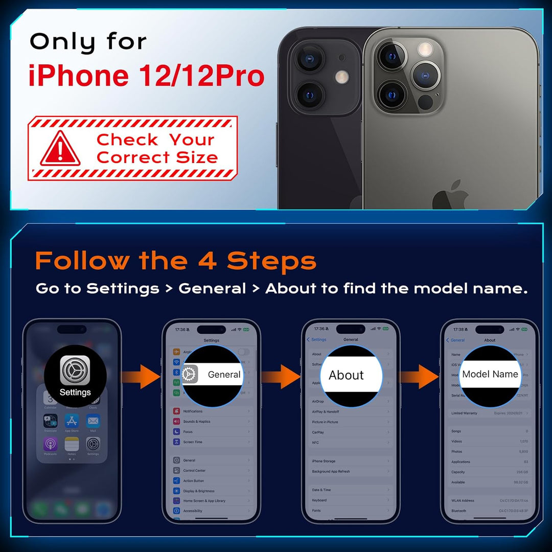 Anqrp Armor Handyhülle für iPhone 12/12 Pro Hülle mit Ring Halter Ständer, [Fallschutz in Militärqua