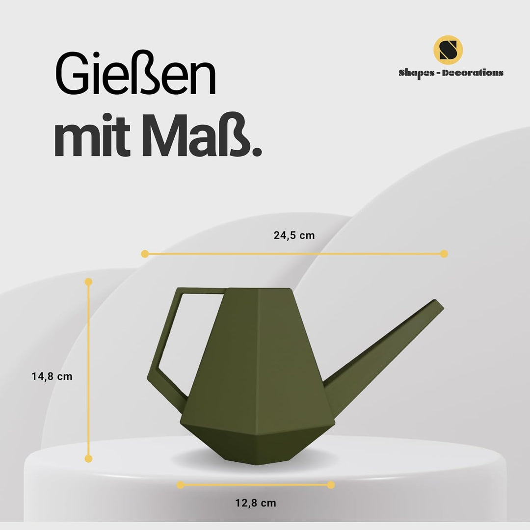 Watering Can Premium Giesskanne 1L Mittel Olivgrün, Giesskanne Zimmerpflanzen Indoor Outdoor, Blumen