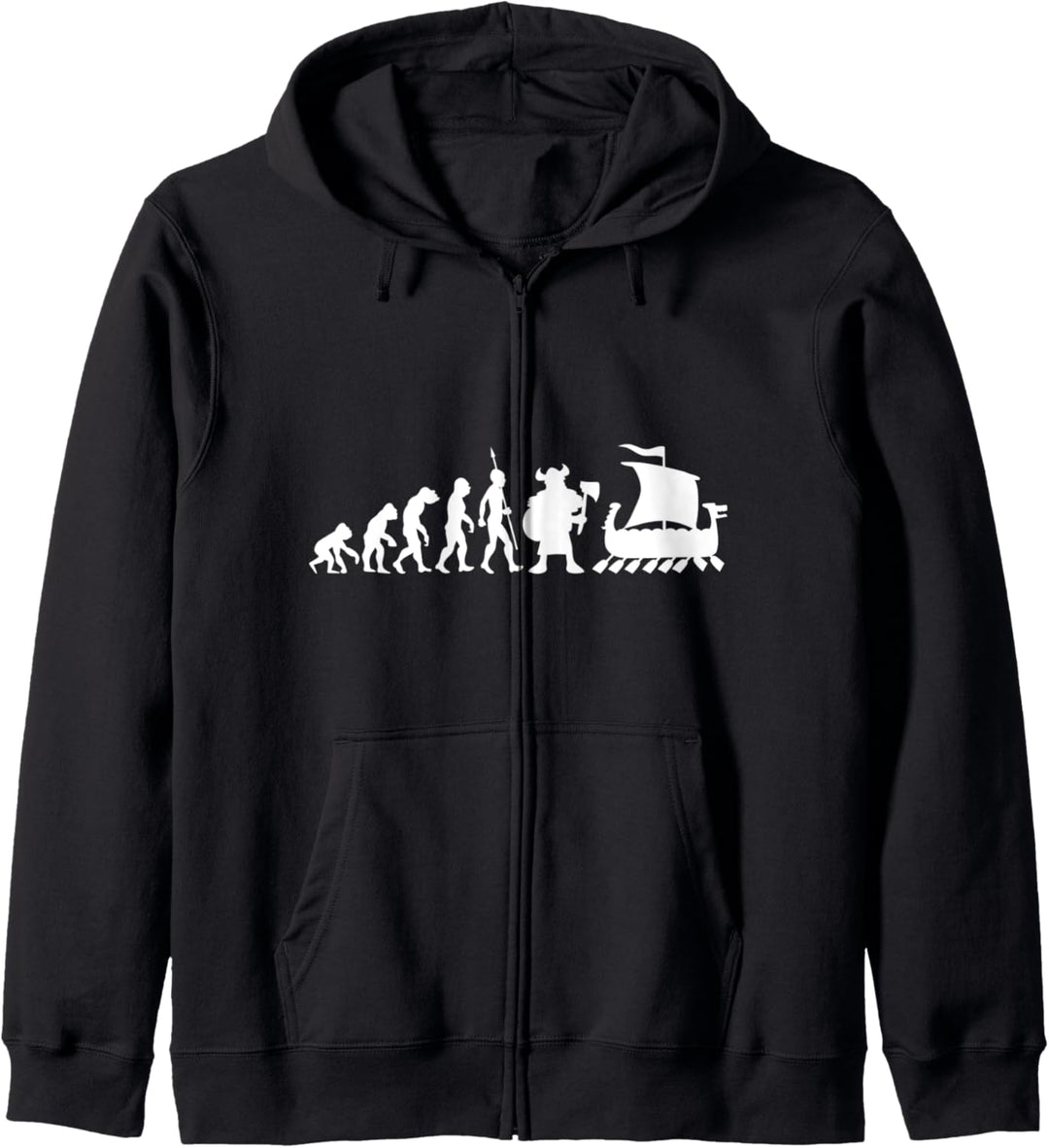 Wikinger Schiff Evolution Lustig Niedlich Cool Fun Segelboot Kapuzenjacke