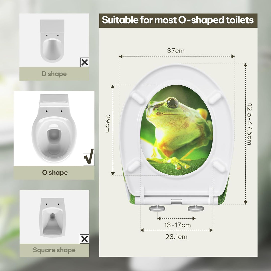eSituro Toilettendeckel, WC Sitz mit Absenkautomatik, Klodeckel mit Schnellverschluss, 360° verstell