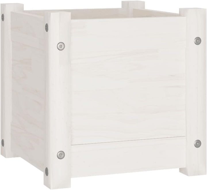 Hochbeet Pflanzkübel Weiss 31x31x31 cm Massivholz Kiefer Weiss Blumentopf Gross PflanzküBel Gross Au