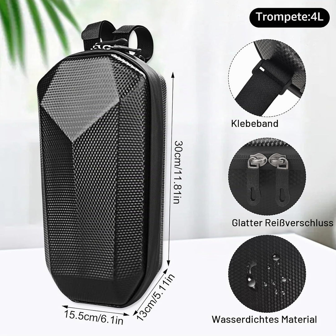 4L E Scooter Tasche für Roller wasserdichte Rollertasche Grosser Kapazität Lenkertasche Schwarz Vord