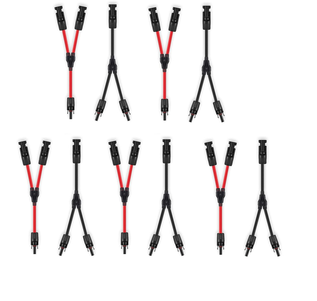 GENORTH Solar kabel 6mm² Y-Stecker Solarstecker Y-Verteiler 5 Paar 10AWG Solarpanel Kabel PV MMF + F