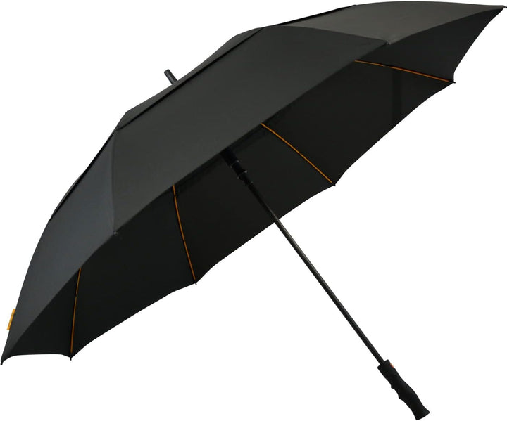 Falcone® hochwertiger XXL Golfschirm Automatik mit Ventilationsbezug - schwarz, Schwarz