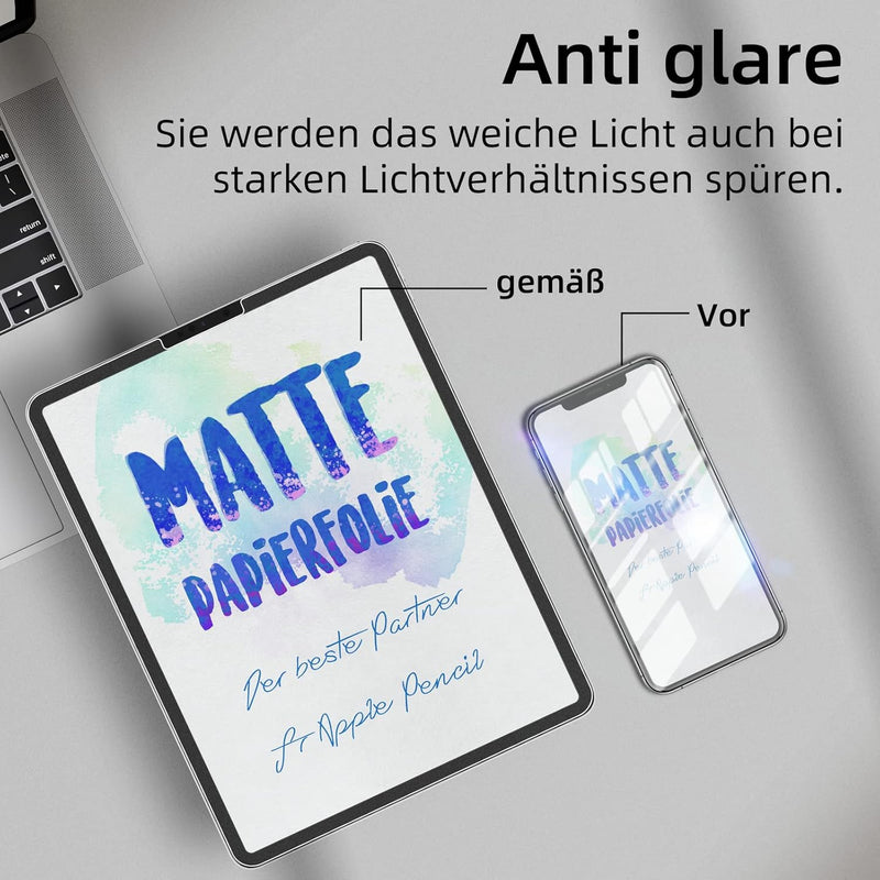 3 Stück Papier Folie Kompatibel mit iPad Air 5.Generation 2022 & iPad Air 4 2020 10,9 Zoll &iPad Pro