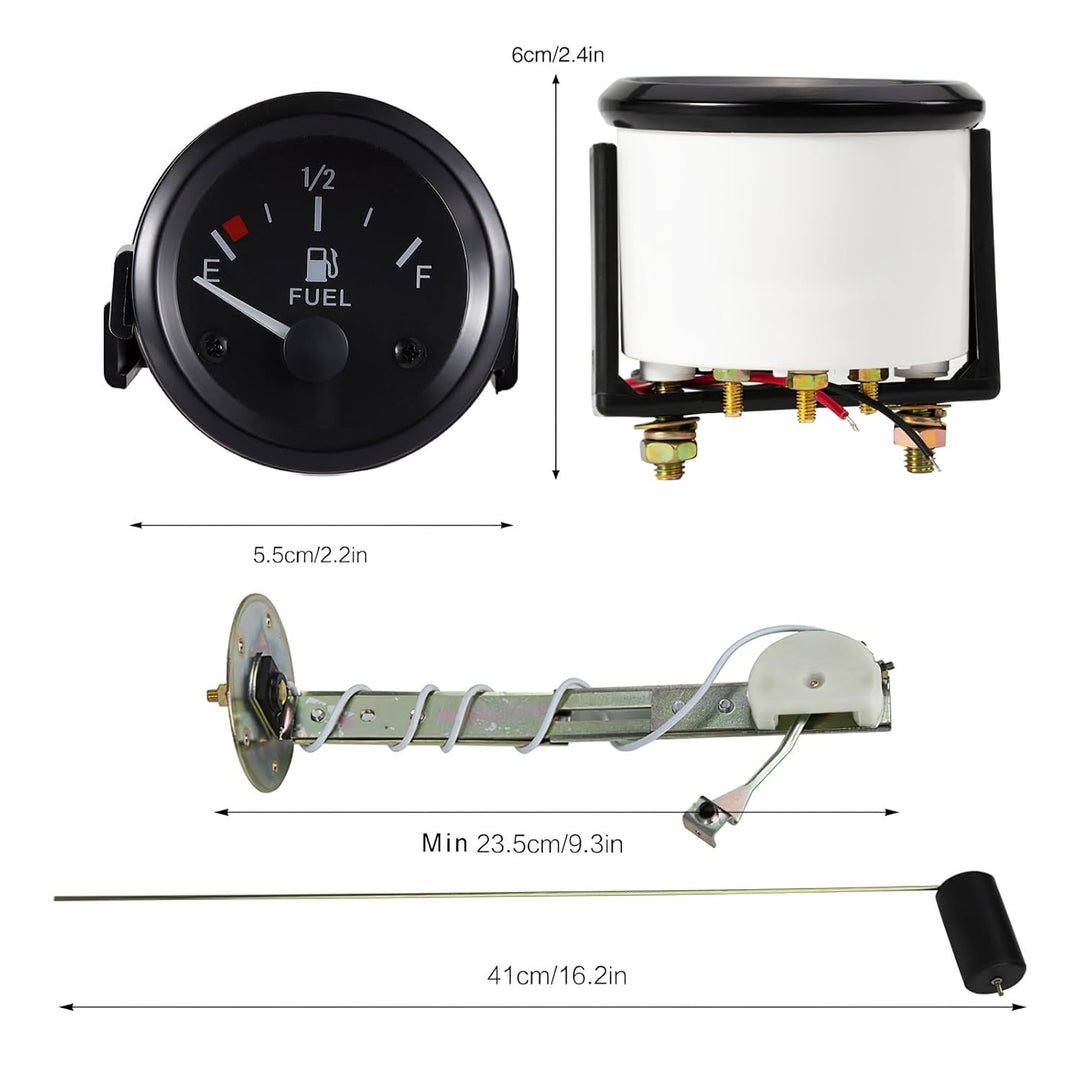 Kraftstoffanzeige,Rupse Universal Auto Kraftstoffstandsanzeige Tankuhr mit Wasserstandssensor Krafts