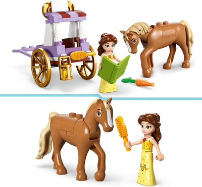 LEGO Disney Princess Belles Pferdekutsche, Prinzessinnen-Set mit Pferde-Spielzeug und Puppe, Kutsche