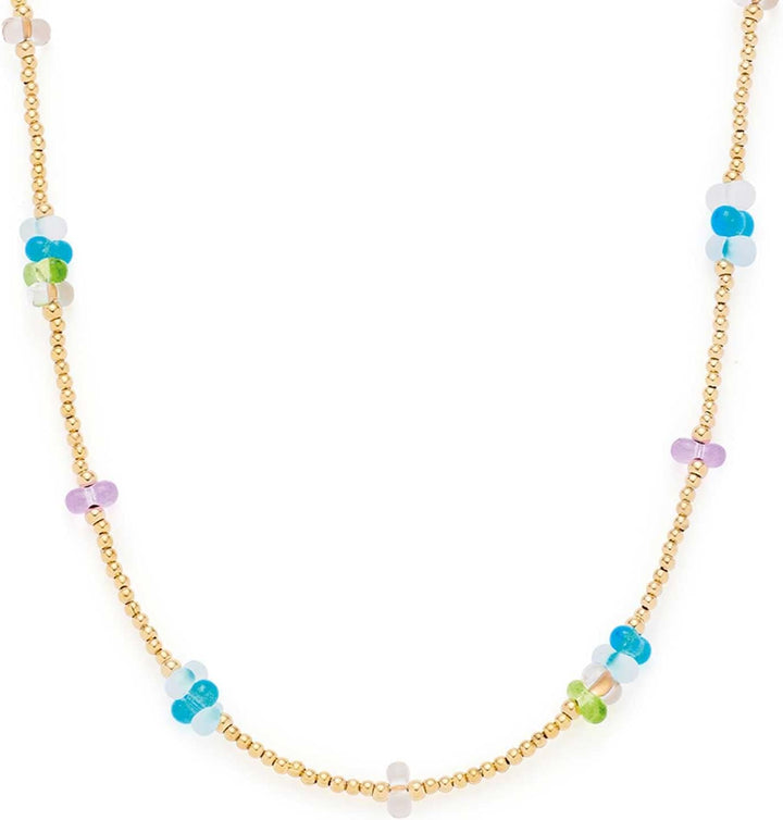 Leonardo Jewels Halskette Emina, Kette aus Edelstahl mit Miyuki Berry Perlen, gold, türkis, lila, 70