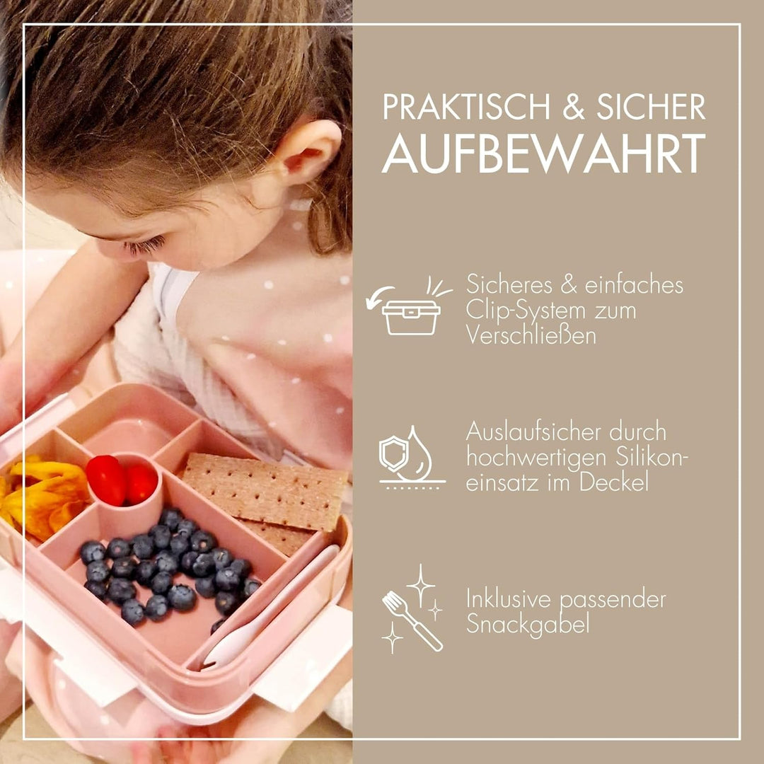 MOYO Kinder Brotdose in Rosa I Luftdichte & auslaufsichere Brotzeitbox I Hochwertige & stilvolle Bro
