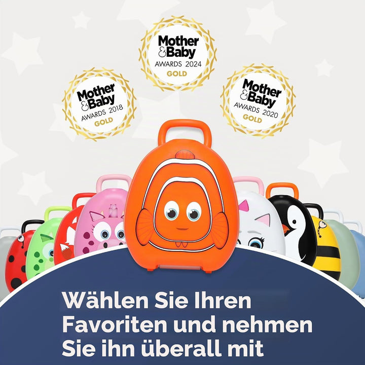 My Carry Potty - Clownfish Reise-Töpfchen, preisgekrönter tragbarer Kleinkind-Toilettensitz für Kind