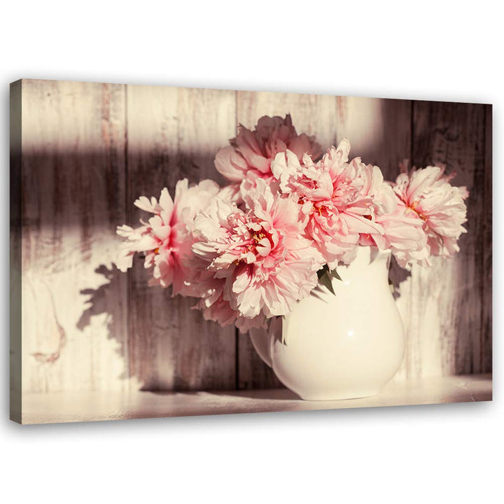 Feeby Bild auf Leinwand Pflanze Kunstdruck modern Natur Rosa 80x60 cm Leinwandbild 80x60 cm Rosa_C,