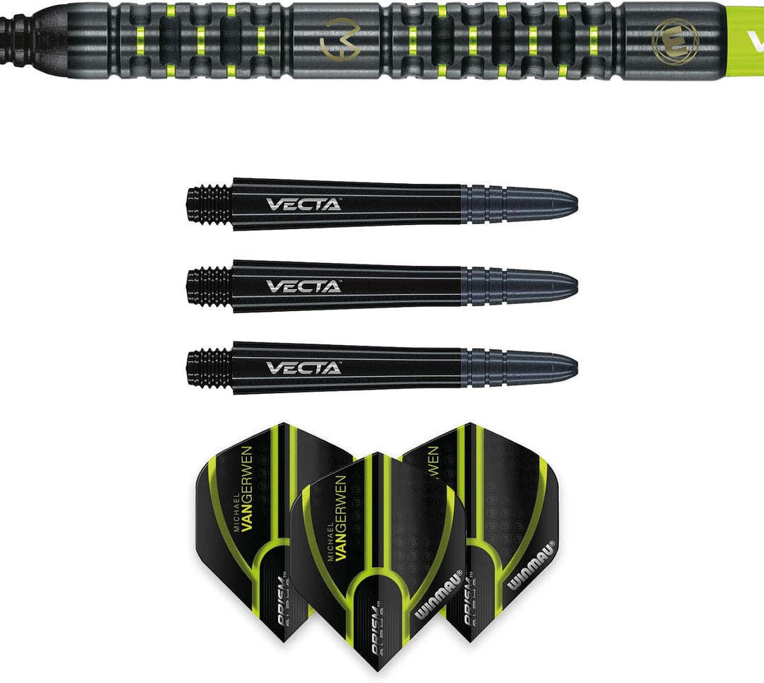 WINMAU Michael Van Gerwen MvG Adrenalin Tungsten Softip Darts Set 18 Gram with Prism Flights and Vec