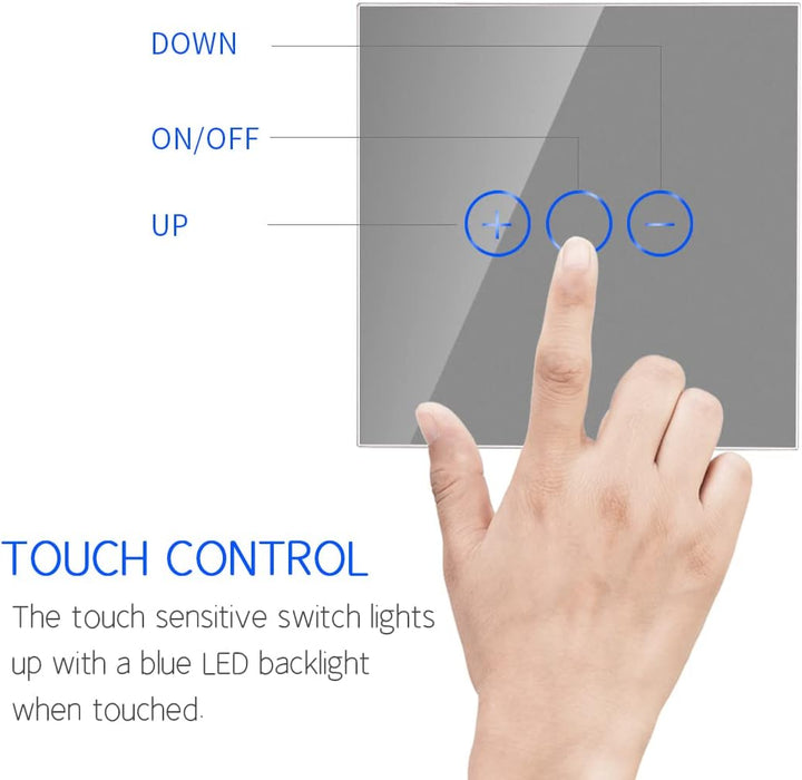 CNBINGO WLAN Dimmschalter für dimmbare LED-Leuchten - Smart Touch Lichtschalter Arbeit mit Alexa, Go