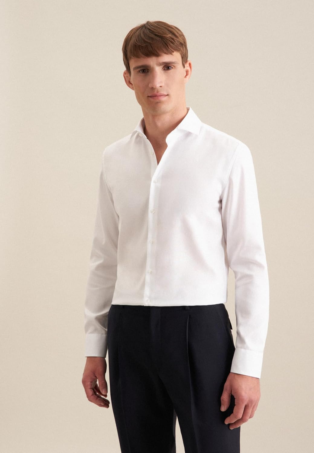 Seidensticker Herren Seidensticker Herren Business Hemd Shaped Fit – Bügelfreies Businesshemd, Weiss