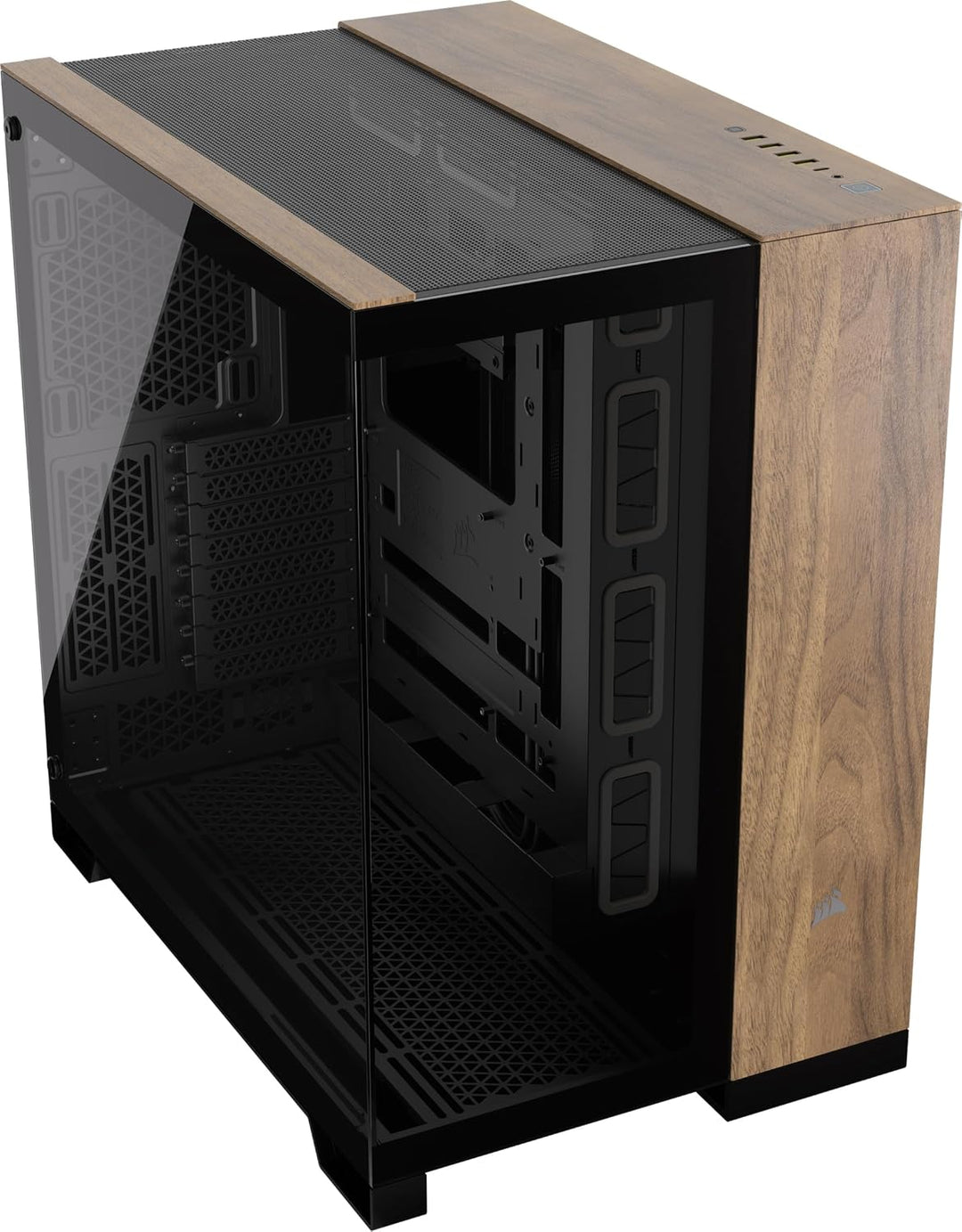 CORSAIR 6500X Mid-Tower ATX-Doppelkammer-PC-Gehäuse – Gehärtetes Panoramaglas - Umgekehrte Verbindun