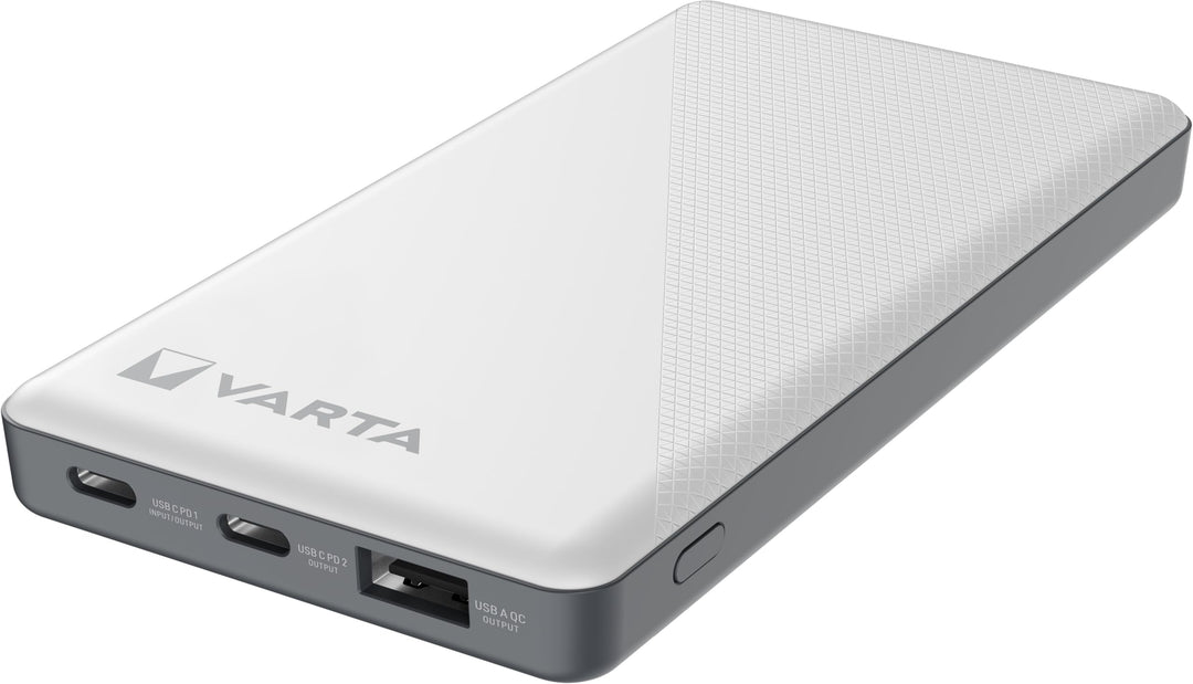 VARTA Power Bank 10000mAh, Powerbank Energy mit 3 Anschlüssen (2x USB C, 1x USB A) Kompatibel mit Ta