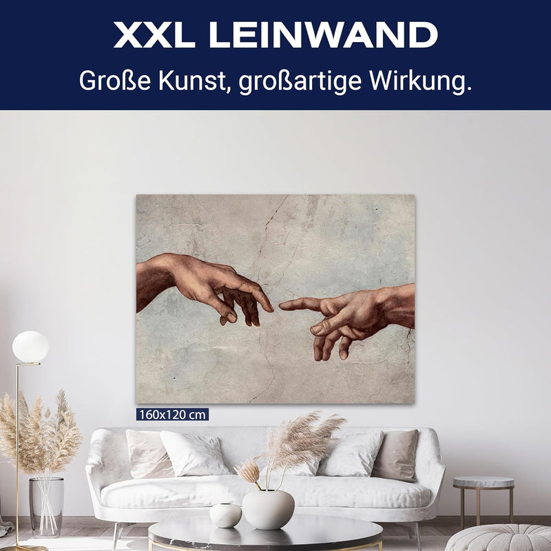 wandmotiv24 Leinwand-Bild Davinci Hände, Grösse 40x30cm, Querformat, Wandbilder, Dekoration Wohnzimm