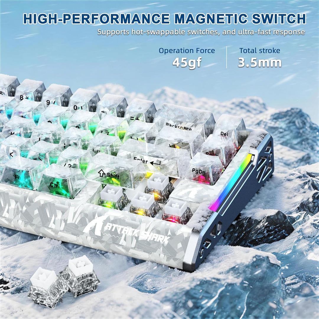 ATTACK SHARK R68HE 8kHz Forged Carbon&CNC-Aluminium Rapid Trigger Magnetisch Kabelgebunden Gaming-Ta
