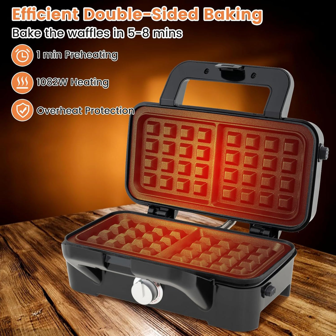 SOARS Sandwichmaker 3-in-1, 1200 W, elektrische Panini-Maschine mit 5 einstellbaren Temperaturen, do