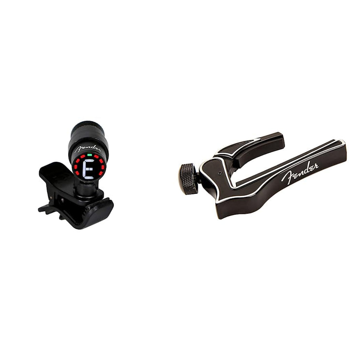 Fender© Bullet Tuner, black & Dragon Guitar Capo – Handlich & geeignet für jeden Spieler – Schwarz B