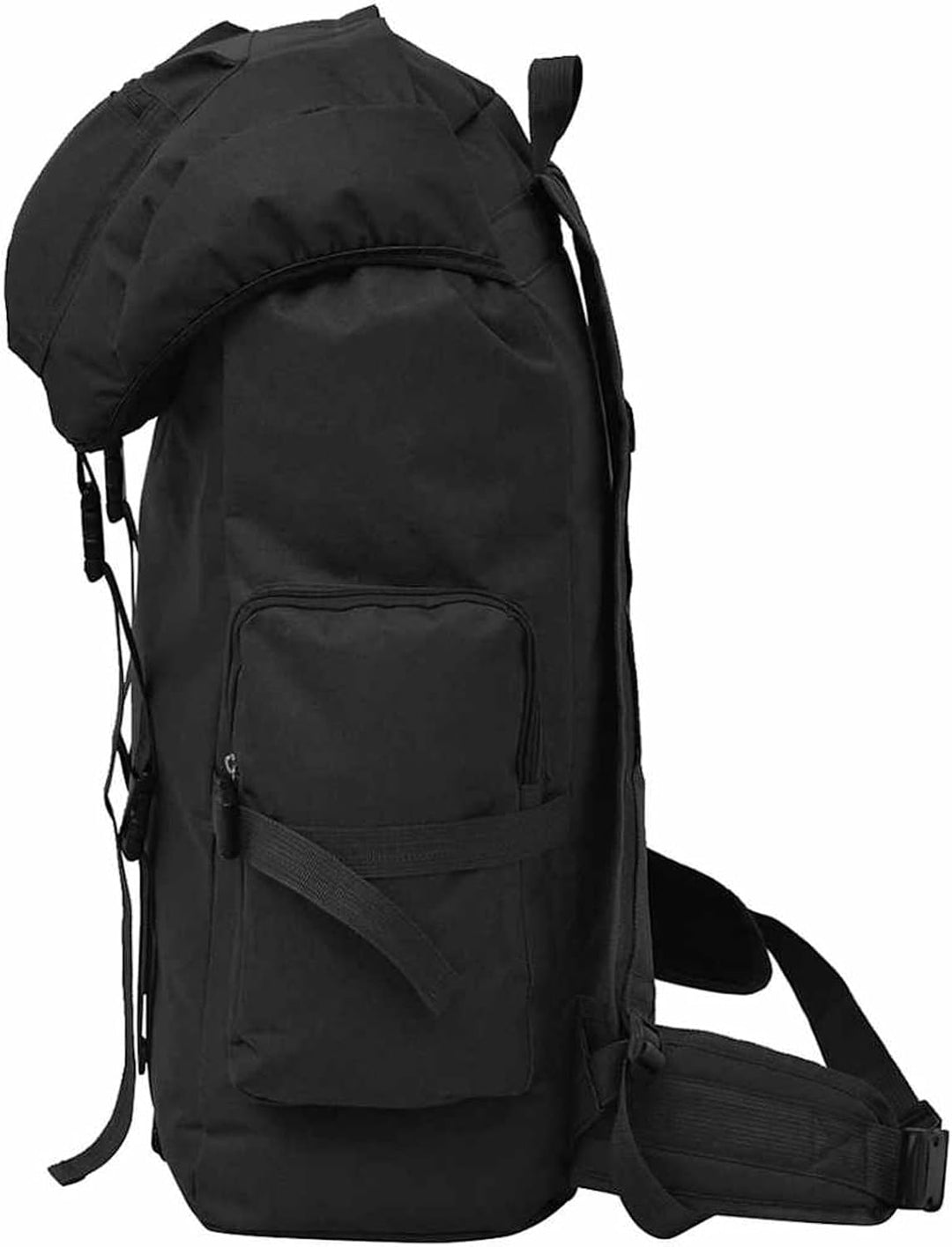 Militär Rucksack 65L, Armee Rucksack aus 600D Polyester wasserabweisend, schwarz 43x21x70 cm, für Ou