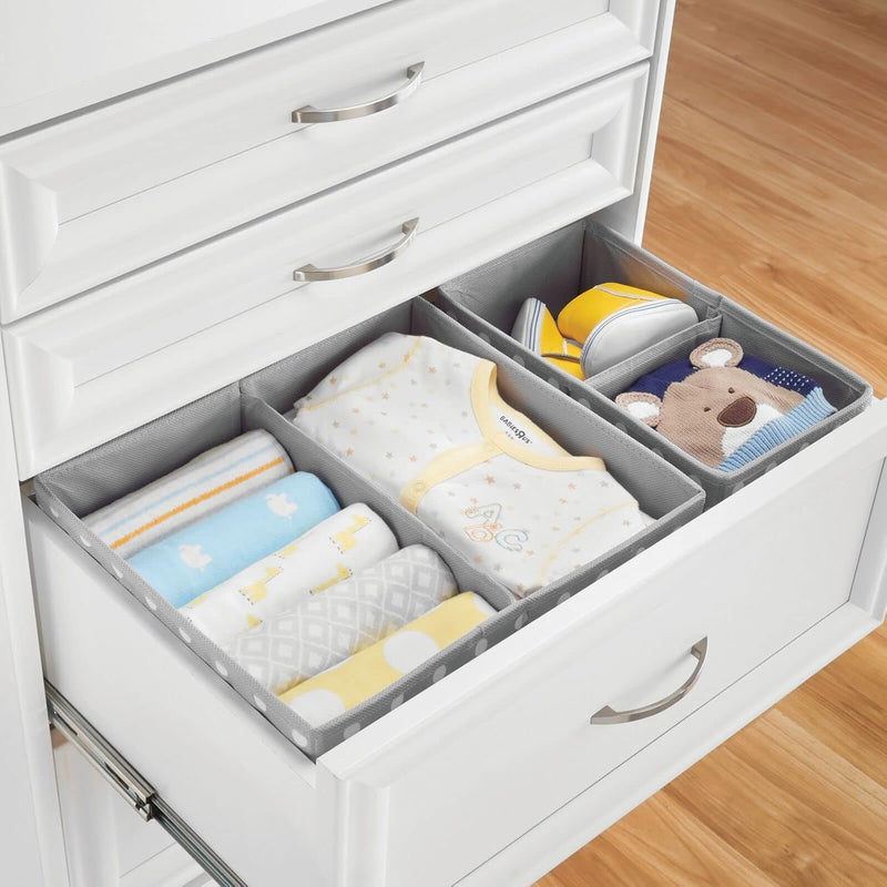 mDesign 8er-Set Aufbewahrungsbox fürs Kinderzimmer – Faltbare Kinderzimmer Aufbewahrungsbox in 2 Grö
