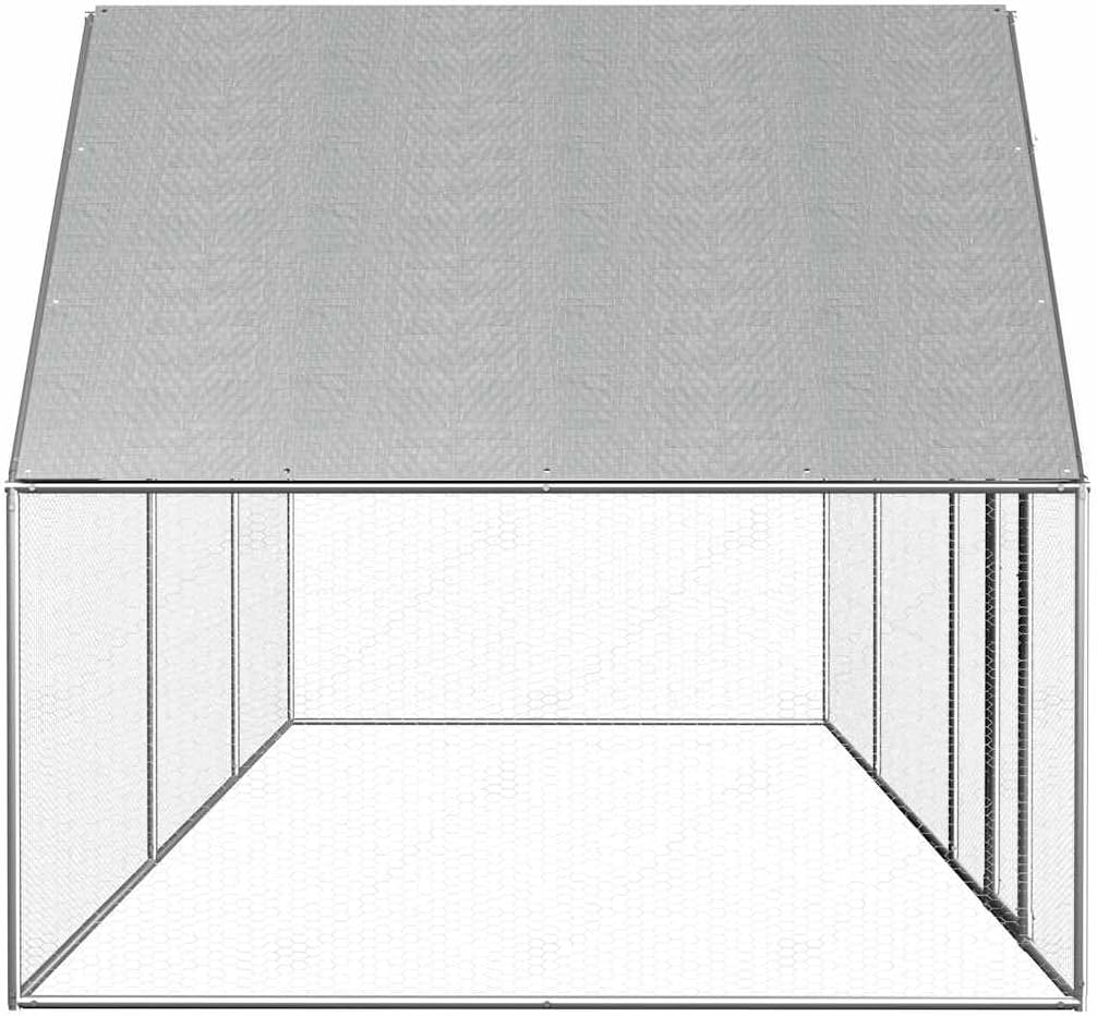 Willood Hühnerstall 6x2x2 mVerzinkter Stahl 6 x 2 x 2 m Silber, 6 x 2 x 2 m Silber