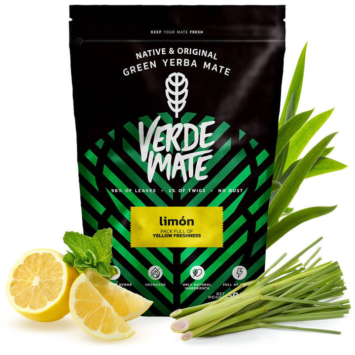 Mate Tee Verde Mate Set 1kg - Brasilien Yerba Mate - 5mm Grobe Blätter - Luftgetrocknet, Staubarm -