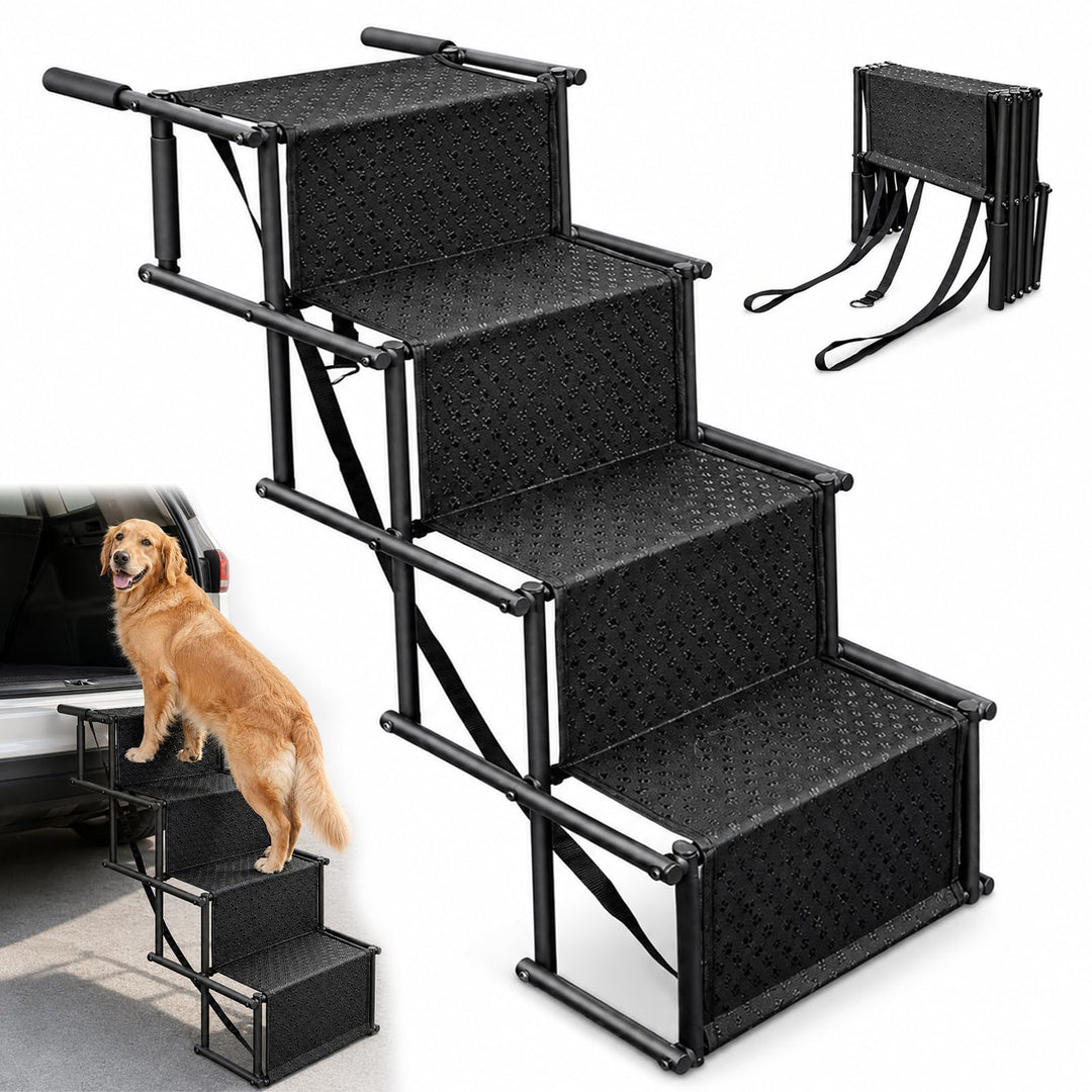 Hundetreppe Auto, Klappbar Hunderampe bis 60kg, Hunderampe Auto, Rampe Hund, Hunderampen für Grosse