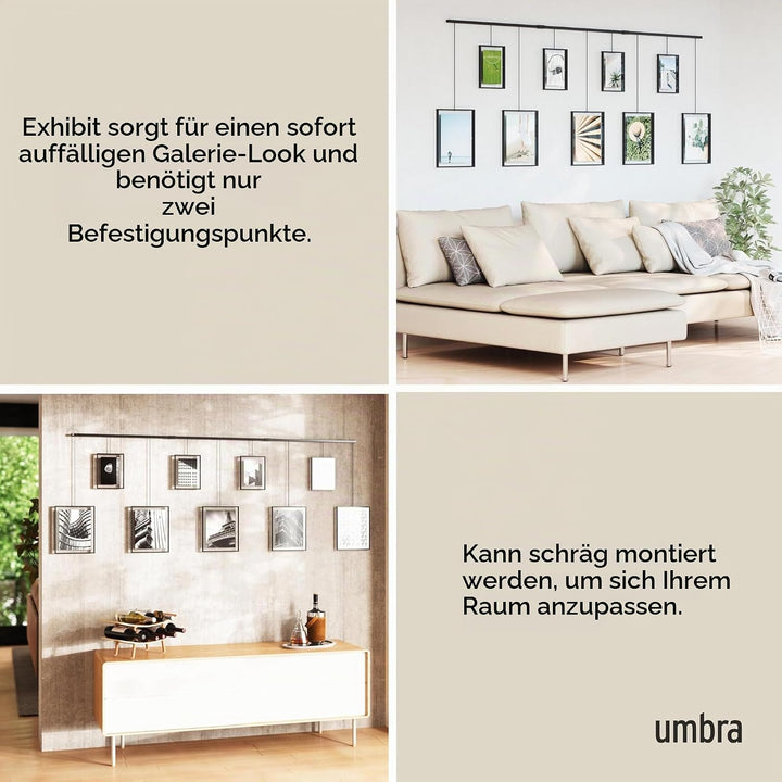 Umbra Exhibit Bilderrahmen Collage, 9 Rahmen, Schwarz 9 Rahmen Black, 9 Rahmen Black