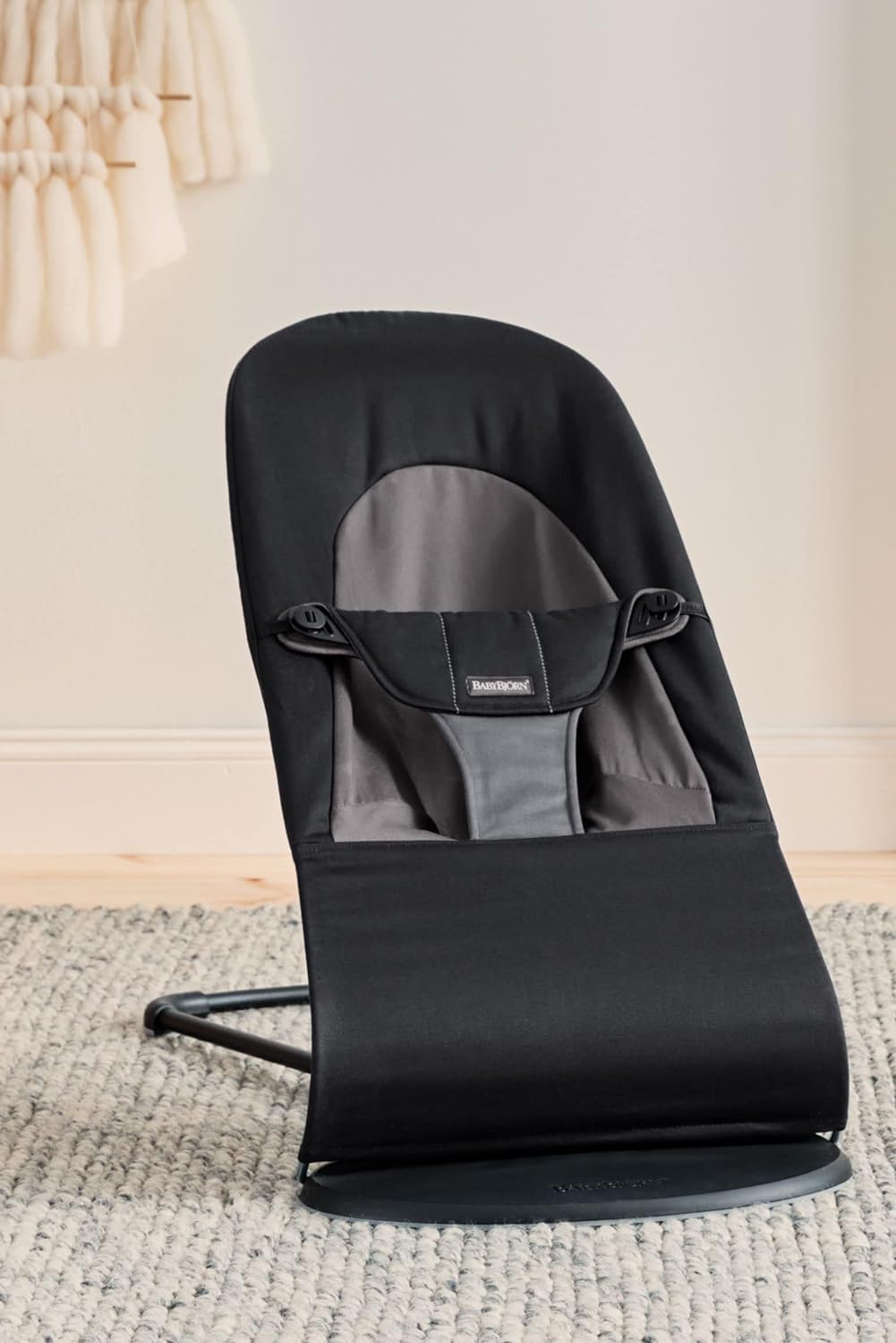 BabyBjörn Bouncer Balance Soft, Baumwolle, Schwarz/Dunkelgrau Gewebt schwarz / dunkelgrau, Gewebt sc