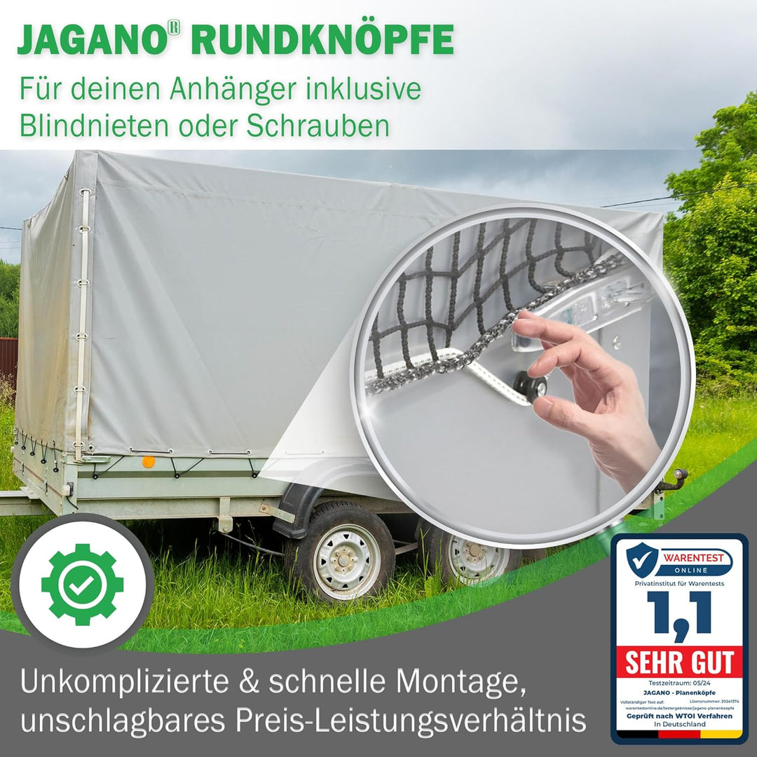 Planenknöpfe - Runde Haken inkl. Blindnieten (20 STK.) für Anhänger Plane: Robuste Befestigungshaken