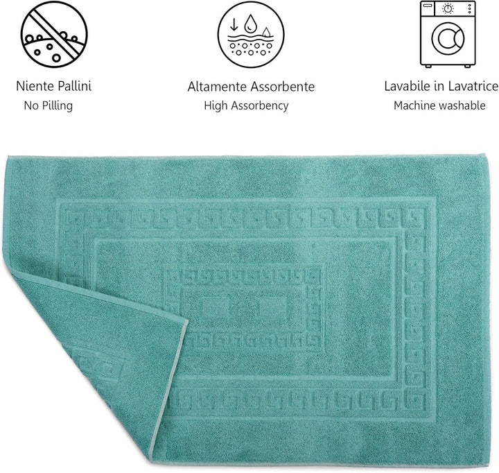 HomeLife Badezimmerteppich Aquamarin, 60X90 - Badematte saugstark - Maschinenwaschbarer Badteppich -