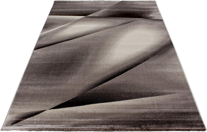 Teppium Moderner Kurzflor Teppich Läufer Flur 80 x 150 cm Braun - Flauschiger Teppich Waschbar, Abst