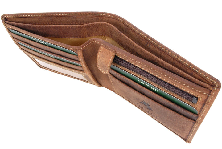 VISCONTI - Leder - Herrengeldbörse aus Echtleder - Kreditkartensteckplätze & mit Geschenkbox - Jäger
