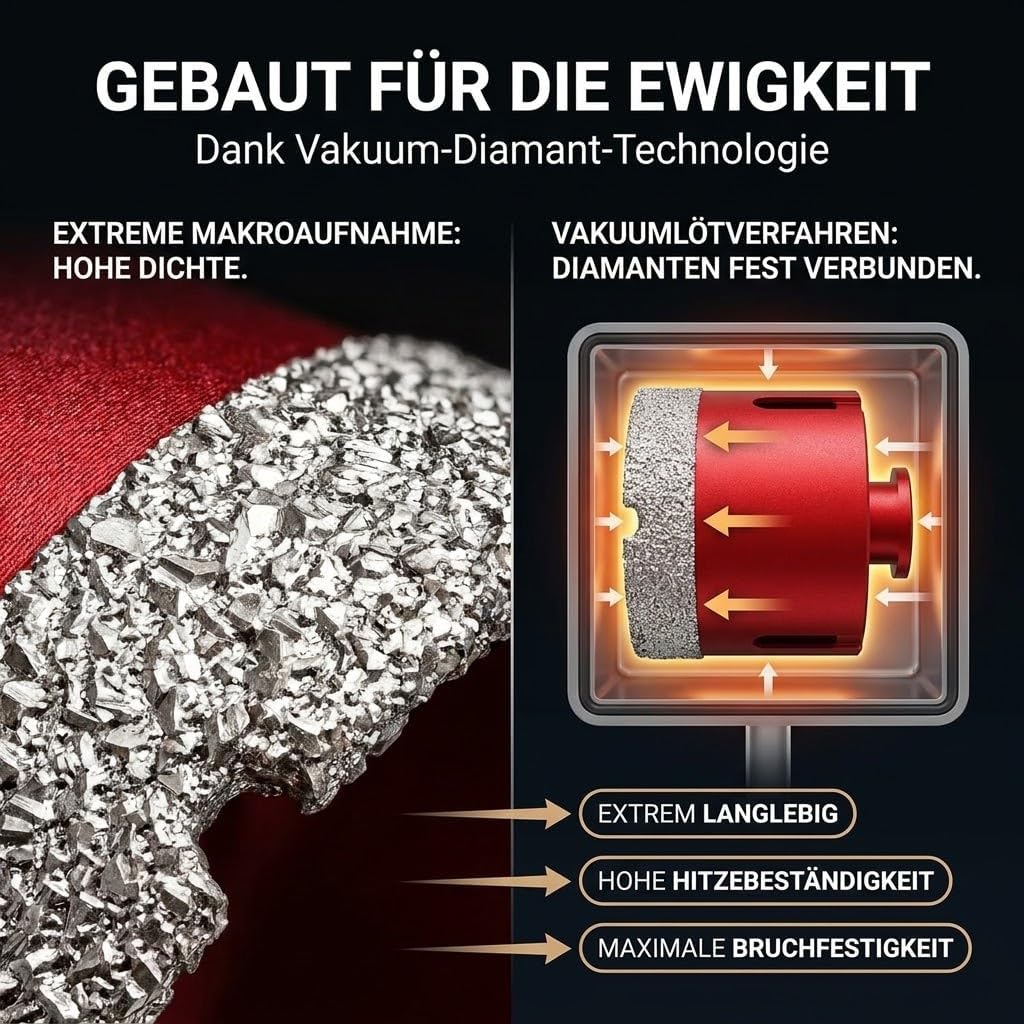 Diamant Bohrkrone 68mm x M14 - Dosenbohrer zum Bohren von harte Fliesen - Dosensenker 68 - Premium Q