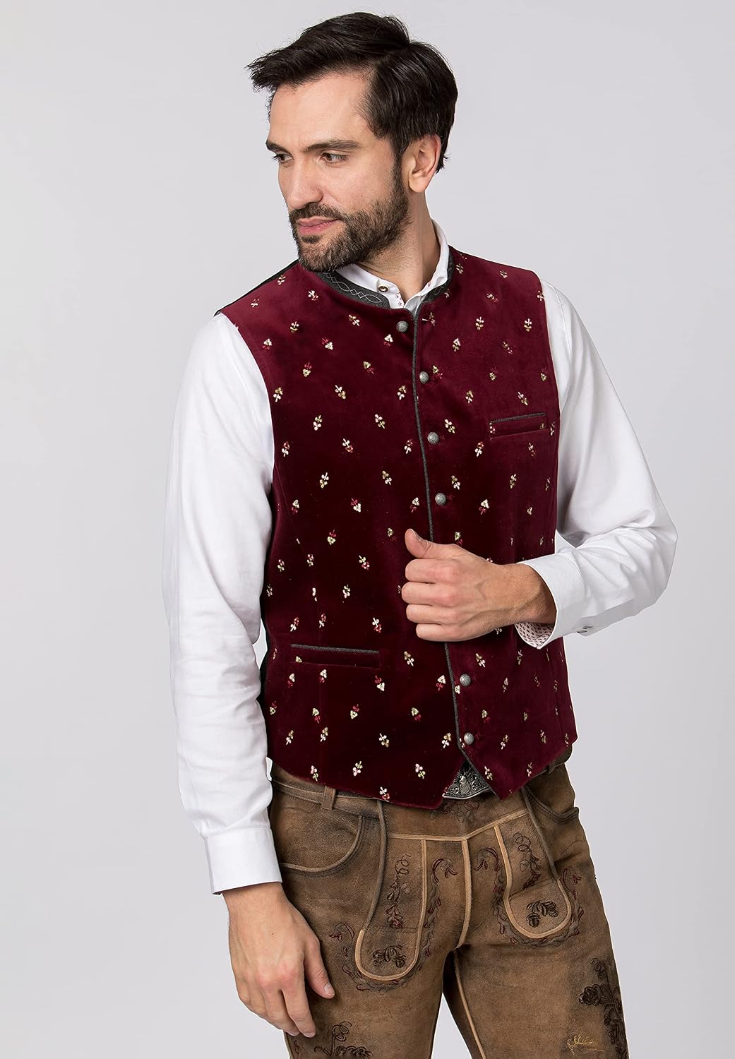 Stockerpoint Herren Weste Vittorio Trachtenweste 46 bordeaux, 46 bordeaux