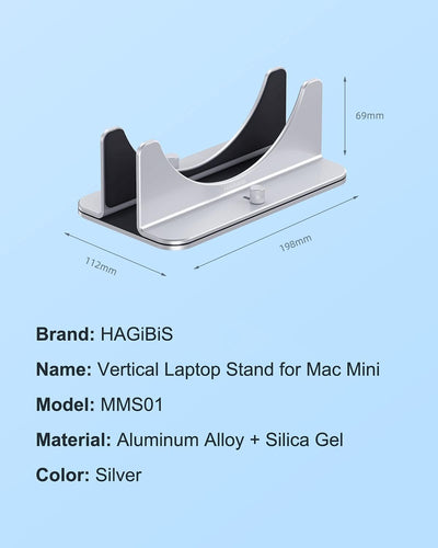 Hagibis Vertikaler Ständer für Mac Mini M2, Aluminiumlegierung, Laptopständer, rutschfest, Computerh