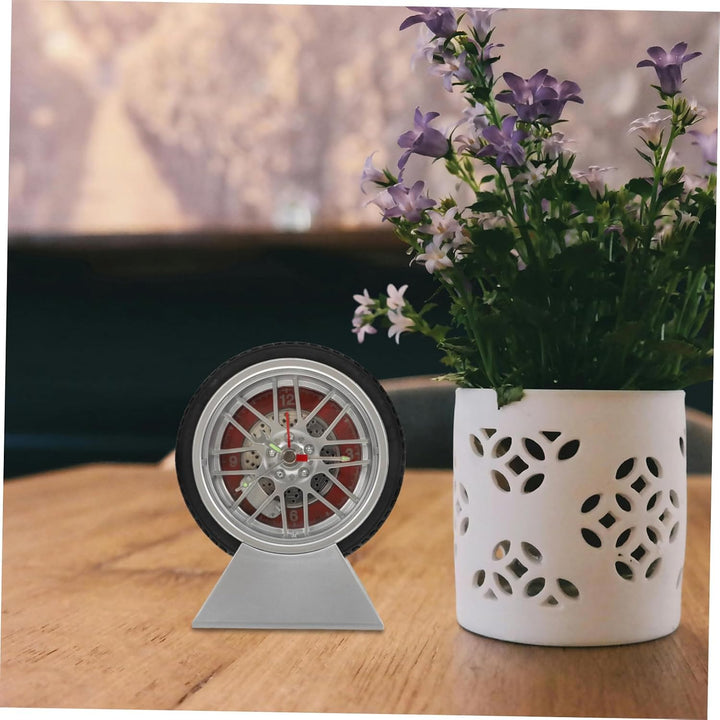 MAGICLULU Auto Reifen Uhr Schlafzimmer Dekor Wecker Vintage Schreibtisch Für Garage Zimmer Land Küch