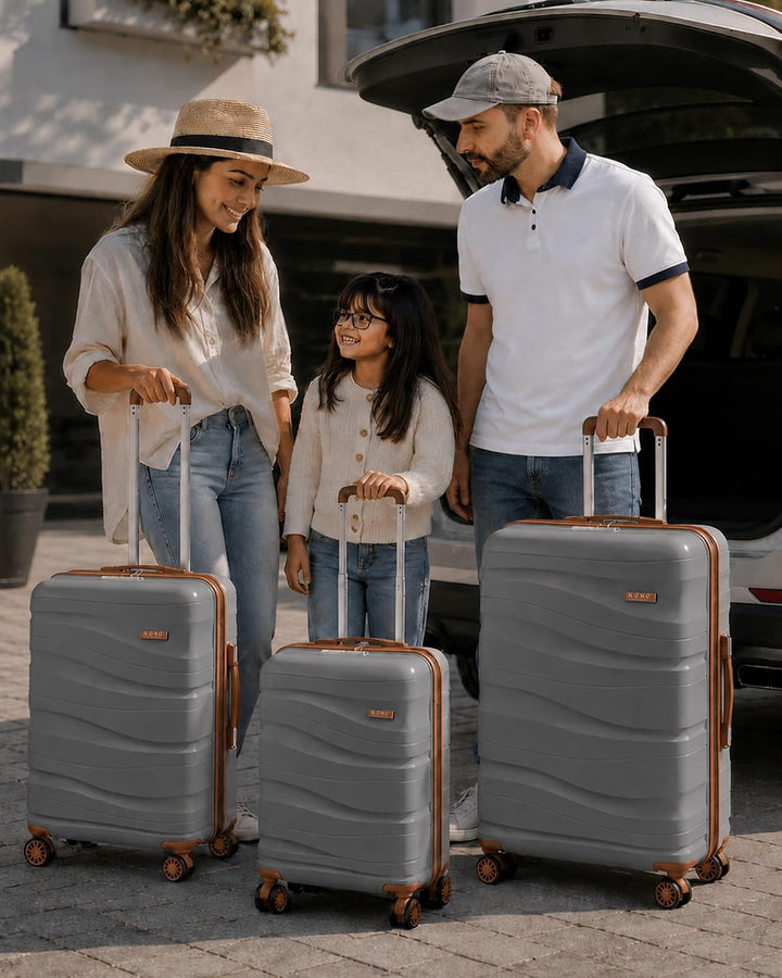 KONO Handgepäck Klein Koffer Trolleys 56cm Leicht Hartschalenkoffer Reisekoffer mit 4 Rollen und TSA