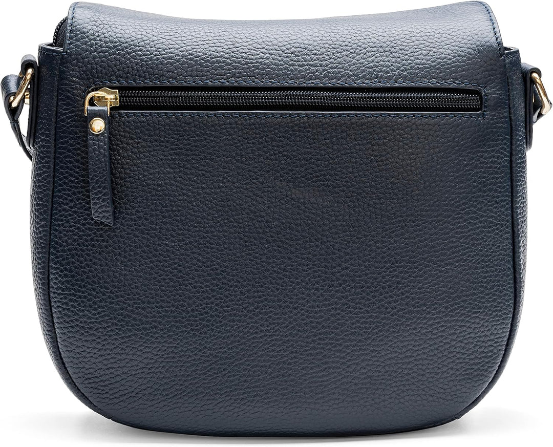 Lazarotti Bologna Leder Umhängetasche Damen | verstellbarer Schultergurt | mittelgrosse Crossbody Ba