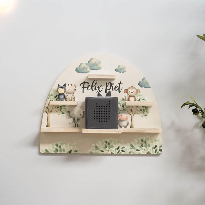 Geschenkfreude Personalisiertes Toniebox Regal für Kinderzimmer - Kinder Wandregal für Tonie Hörfigu