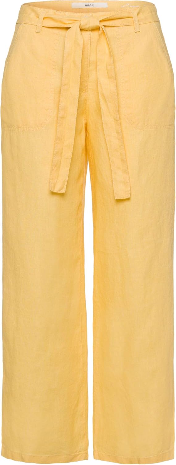 BRAX Damen Style Maine S Verkürzte Leinenhose Hose, Lemonade