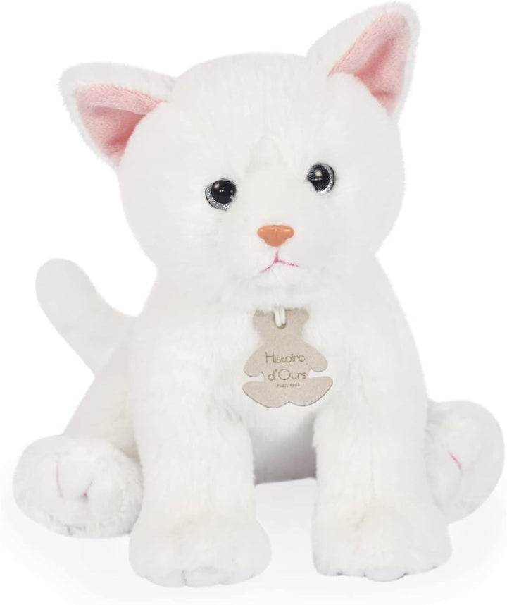 Histoire d'ours - Plüschtier Katze – Weiss – 18 cm – A la Landagne – HO3155 Katze 18 cm Weiss, Katze