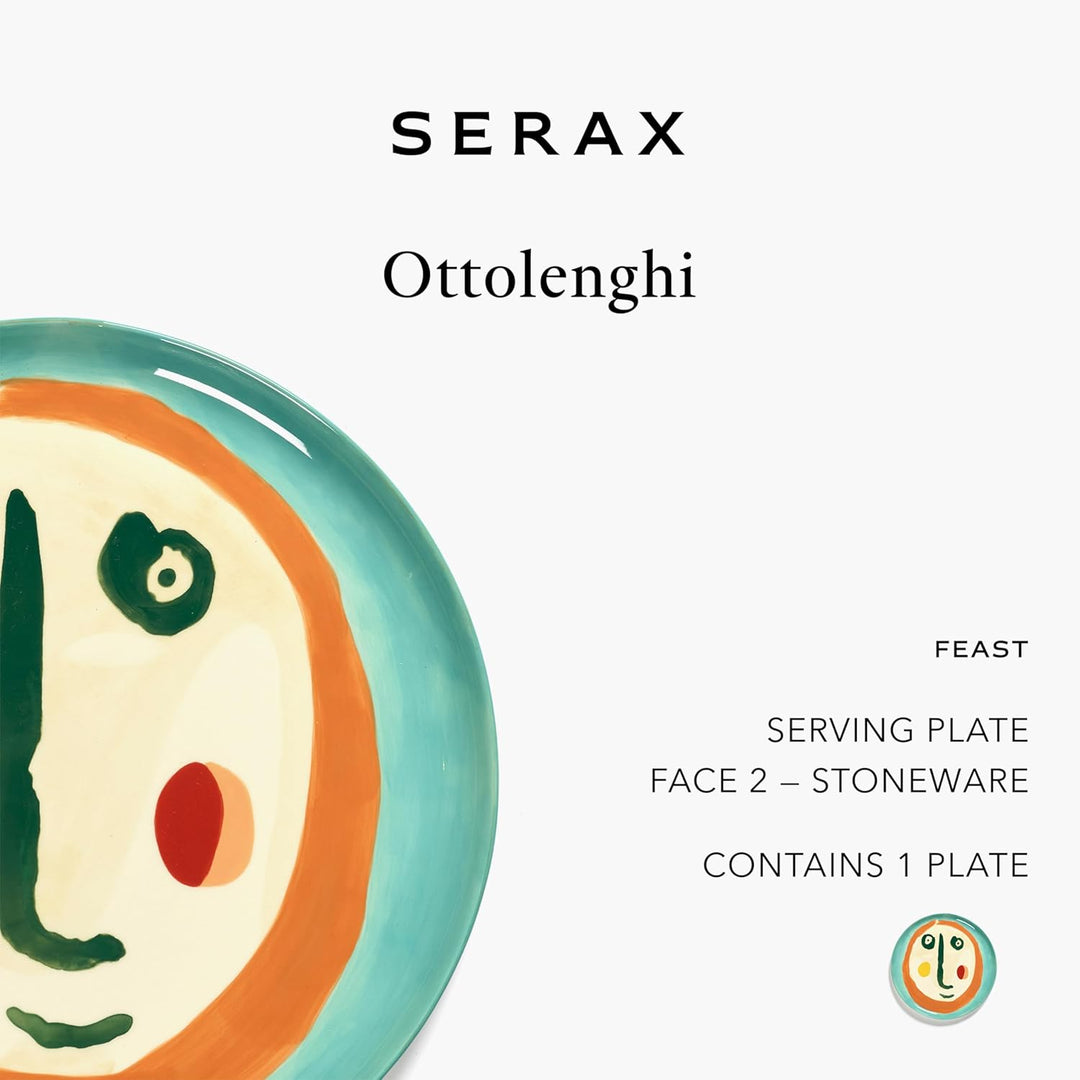 Serax Feast Servierteller diam. 35 cm. face 2 Blau mit Gesicht 1, Blau mit Gesicht 1