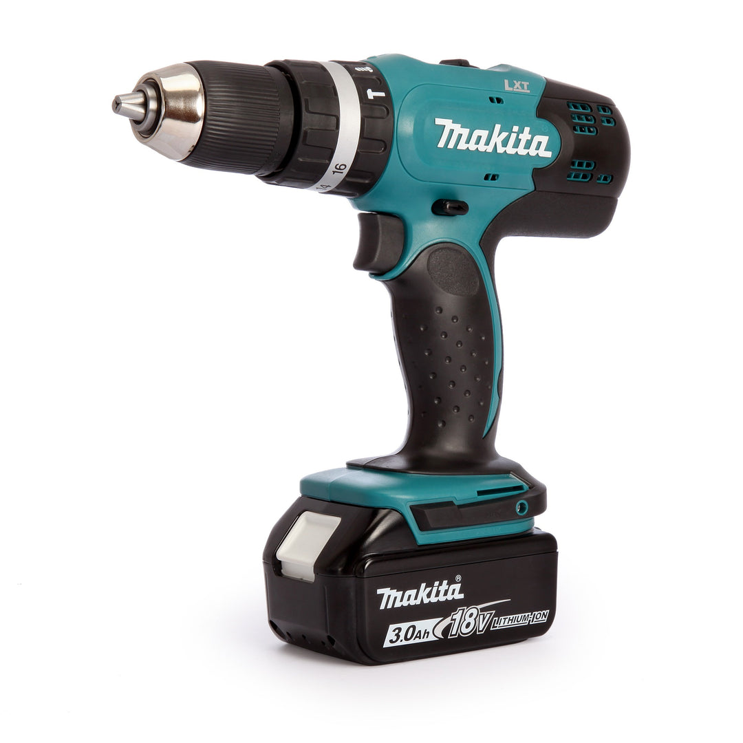 Perceuse à percussion MAKITA sans fil 18 V 2 batteries 3 Ah 13 mm et coffret - DHP453SFE